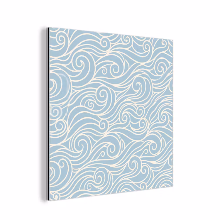 Golf - Abstract - Natuur - Modern - Blauw aluminium wit klein -3d