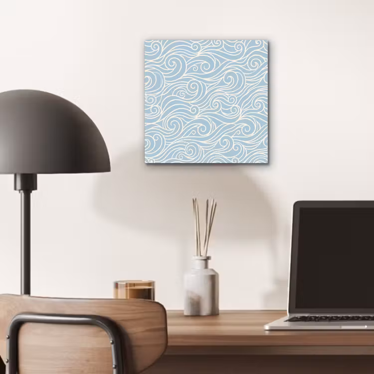 Golf - Abstract - Natuur - Modern - Blauw aluminium wit klein -sfeer5