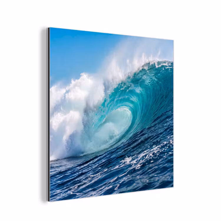 Golf - Oceaan - Water - Dynamisch - Blauw aluminium wit klein -3d