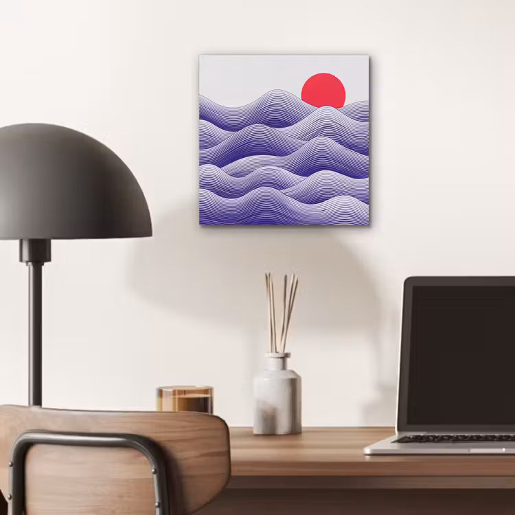 Golven - Zon - Natuur - Abstract - Rood aluminium wit klein -sfeer5