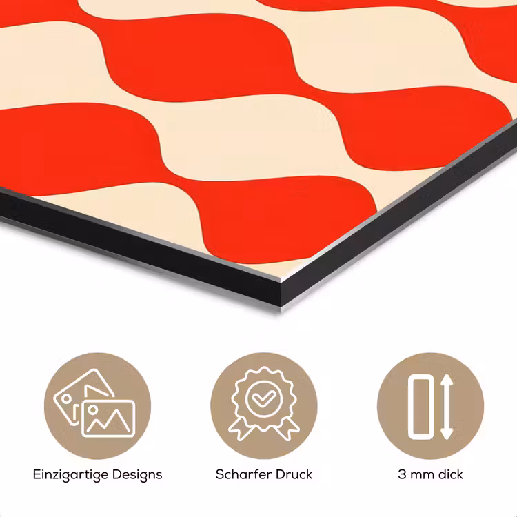 Golvend patroon - Retro - Rood - Beige aluminium wit klein 46 -closeup_DE