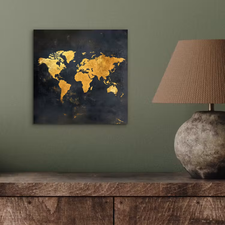 Wereldkaart - Ouderdom - Zwart aluminium wit klein -sfeer2