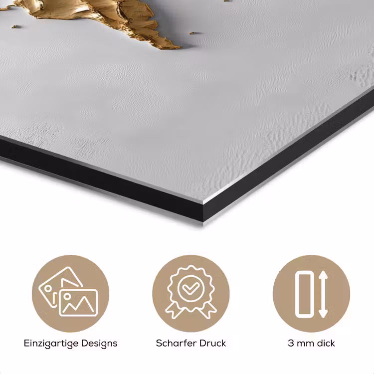 Wereldkaart - Egaal wit - Grof goud aluminium wit klein -closeup_DE