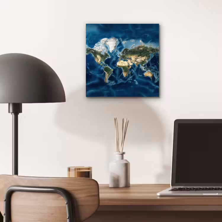 Wereldkaart - Natuurlijk - Goud aluminium wit klein -sfeer5