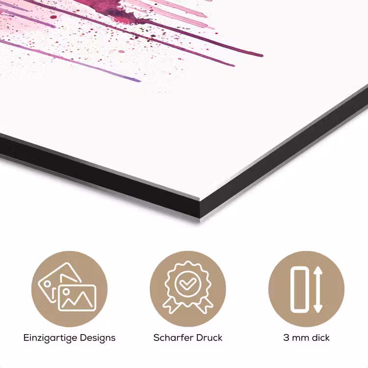 Wereldkaart - Roze - Druppels - Verf aluminium wit klein -closeup_DE