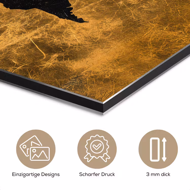 Wereldkaart - Vlekdetails - Goud aluminium wit klein -closeup_DE