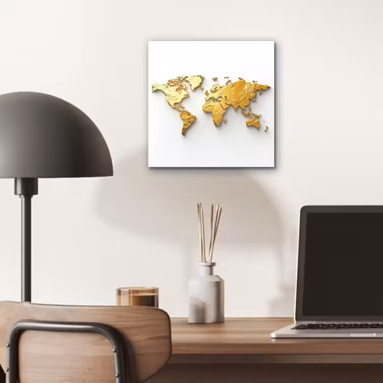 Wereldkaart - Volumineus - Wit aluminium wit klein -sfeer5