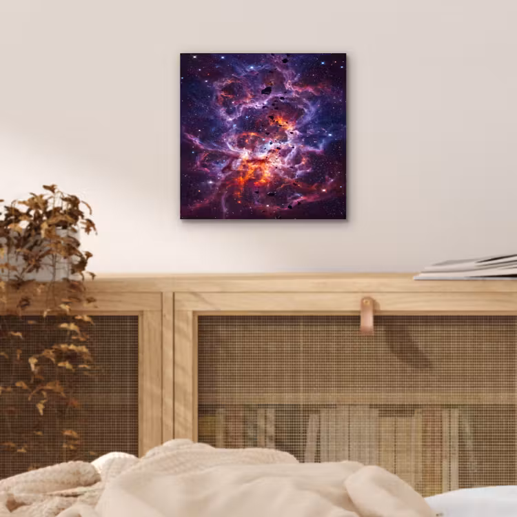 Space - Stars - Abstract - Colorful aluminium wit klein -sfeer3