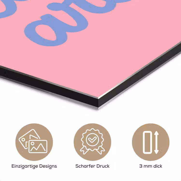 How lucky are we - Klavervier - Roze - Blauw aluminium wit klein -closeup_DE