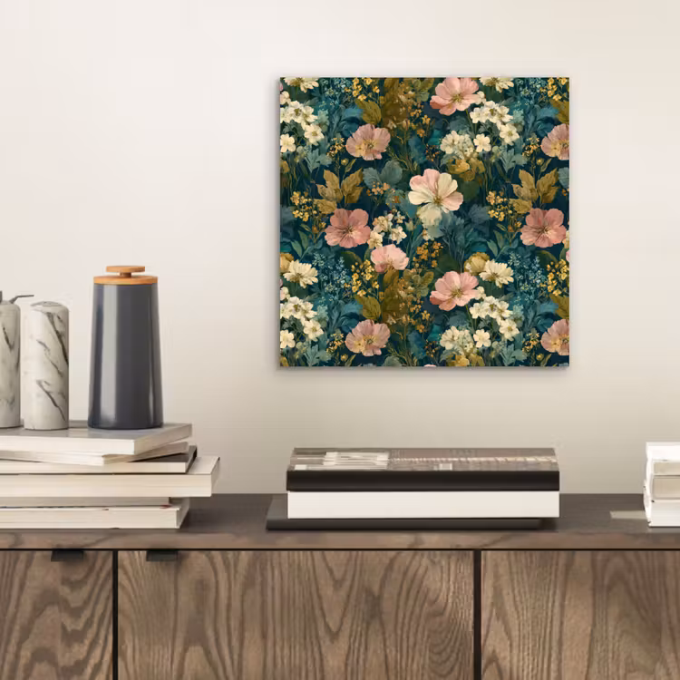 Wilde bloemen - Botanisch - Patroon - Roze - Romantisch aluminium wit klein 46 -sfeer1