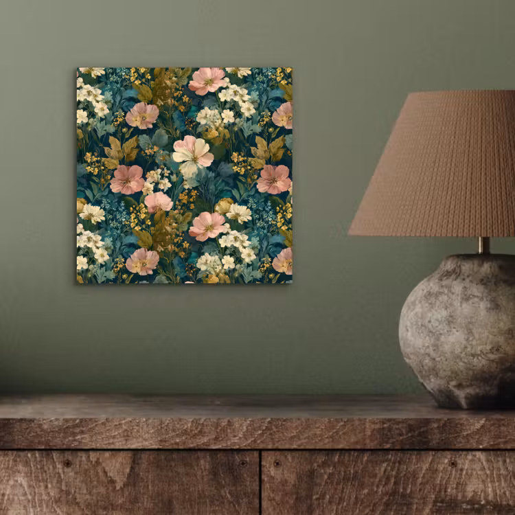 Wilde bloemen - Botanisch - Patroon - Roze - Romantisch aluminium wit klein 46 -sfeer2