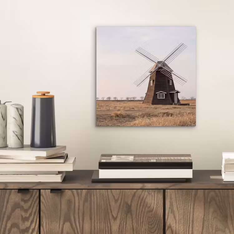 Windmolens - Landschap - Veld aluminium wit klein -sfeer1