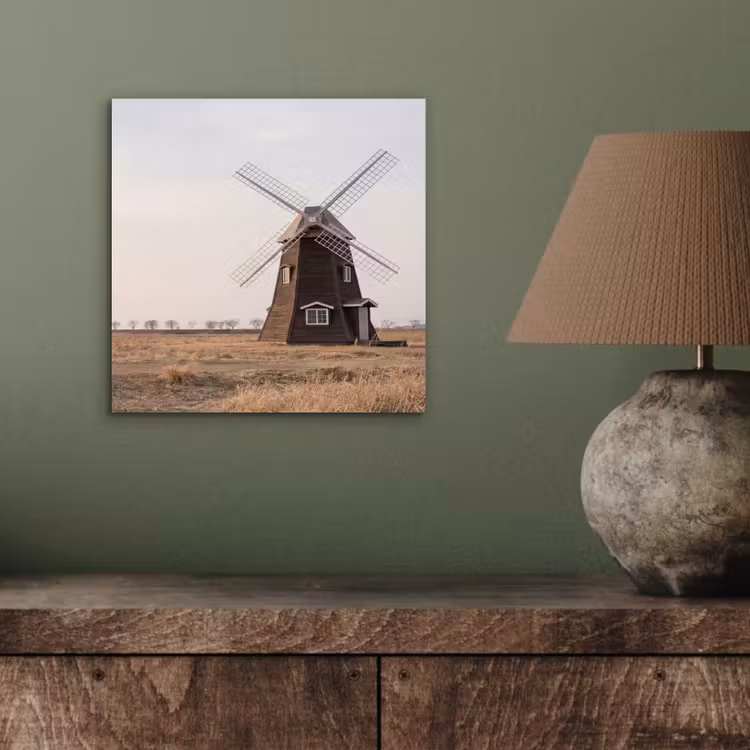 Windmolens - Landschap - Veld aluminium wit klein -sfeer2