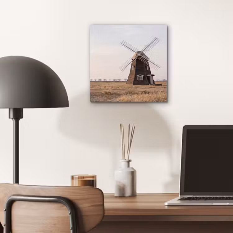 Windmolens - Landschap - Veld aluminium wit klein -sfeer5