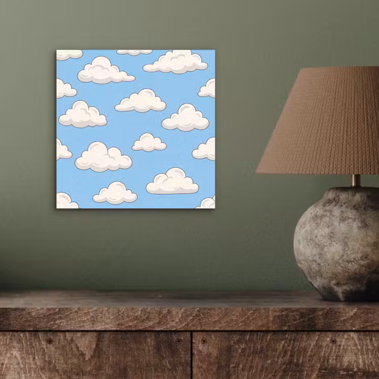Wolk - Cartoon - Lucht - Blauw - Wit aluminium wit klein -sfeer2