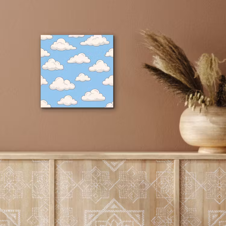 Wolk - Cartoon - Lucht - Blauw - Wit aluminium wit klein -sfeer4