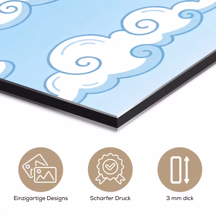 Wolk - Lucht - Cartoon - Blauw - Wit aluminium wit klein -closeup_DE