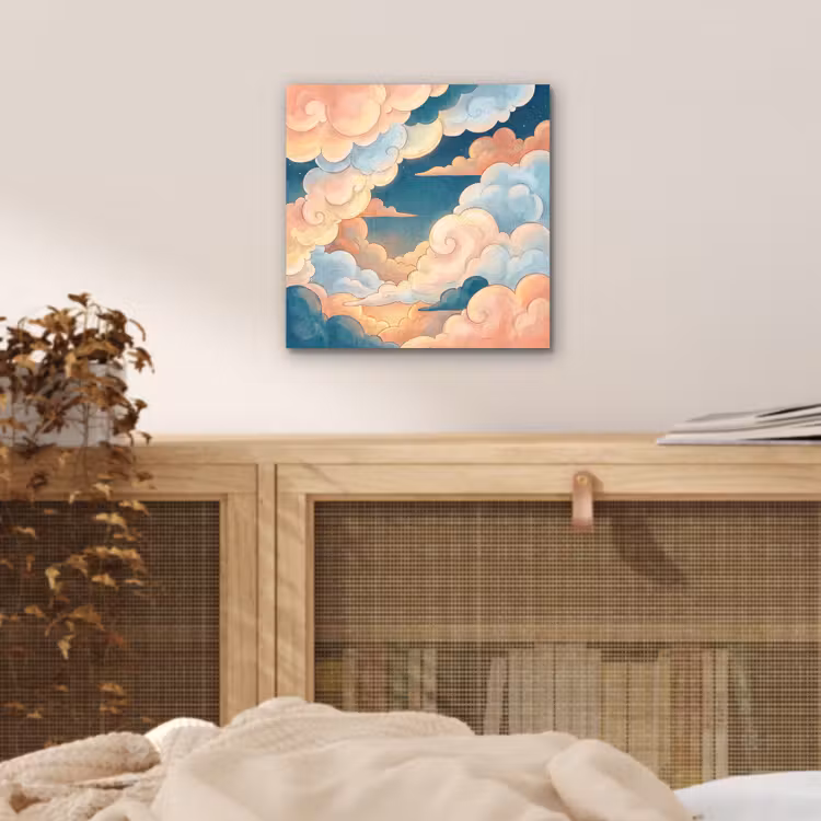 Wolk - Lucht - Natuur - Illustratief - Oranje aluminium wit klein -sfeer3