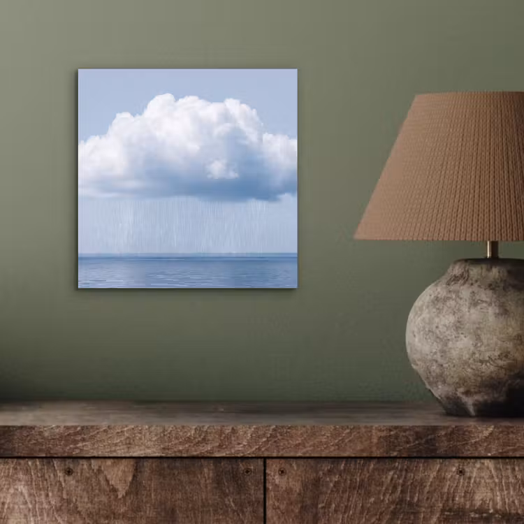 Alu-Dibond-Bild - Wolke – Regen – Natur - Wolk - Regen - Natuur aluminium wit klein