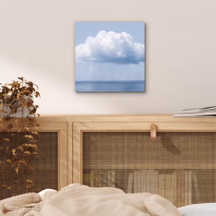 Alu-Dibond-Bild - Wolke – Regen – Natur - Wolk - Regen - Natuur aluminium wit klein
