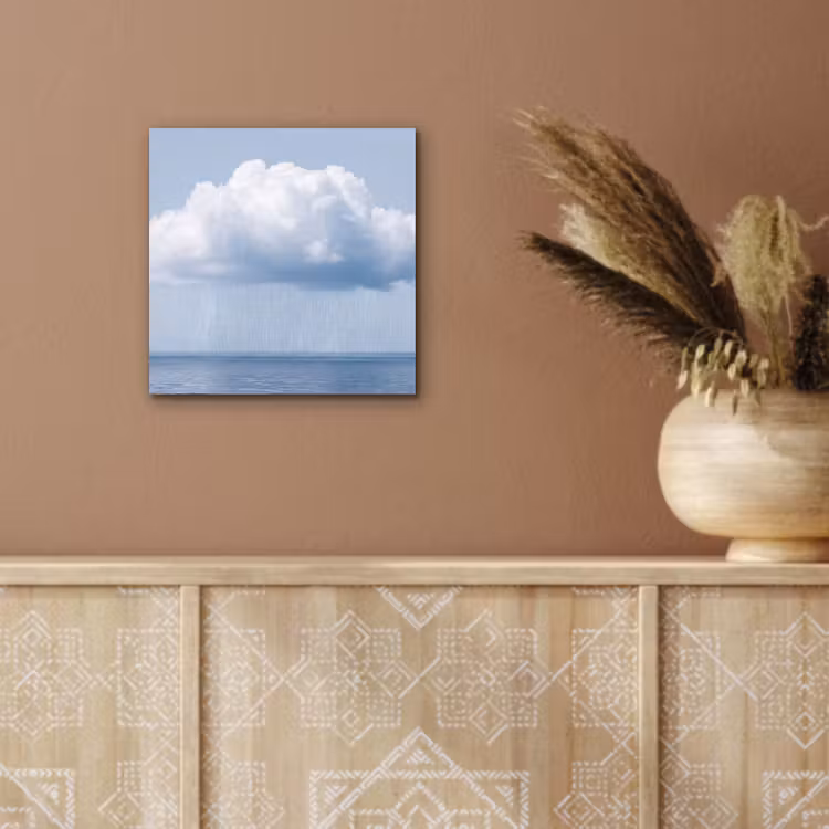 Alu-Dibond-Bild - Wolke – Regen – Natur - Wolk - Regen - Natuur aluminium wit klein