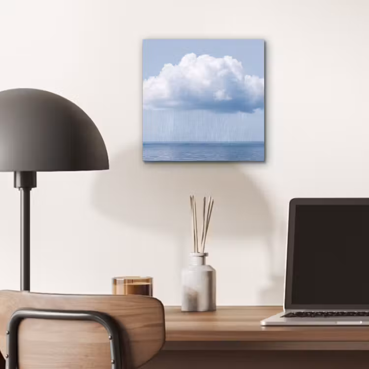 Alu-Dibond-Bild - Wolke – Regen – Natur - Wolk - Regen - Natuur aluminium wit klein