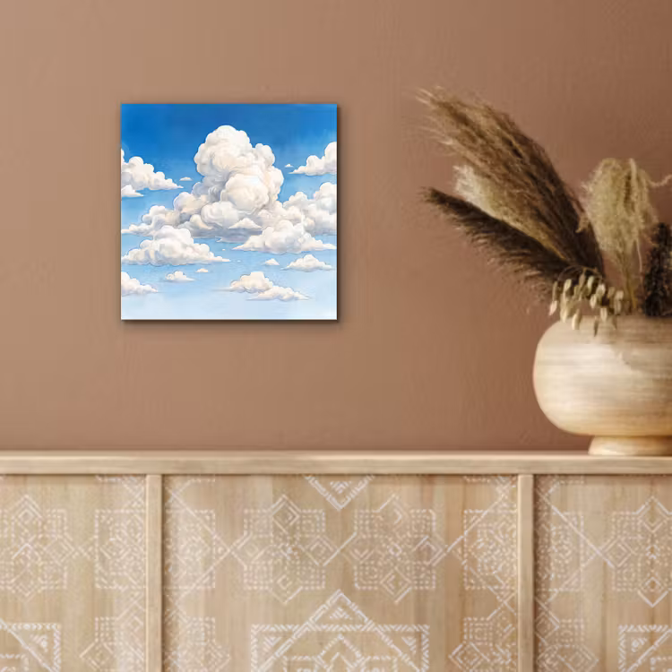 Wolken - Blauwe lucht - Natuur - Modern - Wit aluminium wit klein -sfeer4