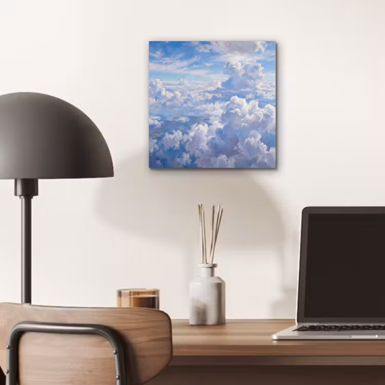 Wolken - Lucht - Natuur - Abstract - Blauw aluminium wit klein -sfeer5