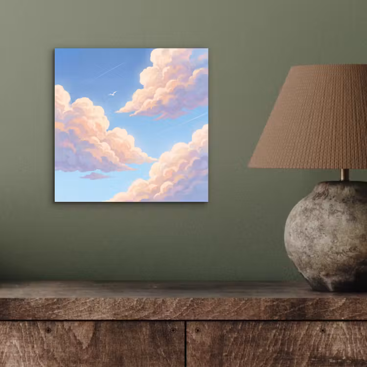 Wolken - Lucht - Natuur - Blauw aluminium wit klein -sfeer2