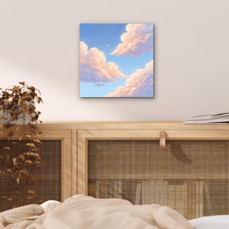 Wolken - Lucht - Natuur - Blauw aluminium wit klein -sfeer3