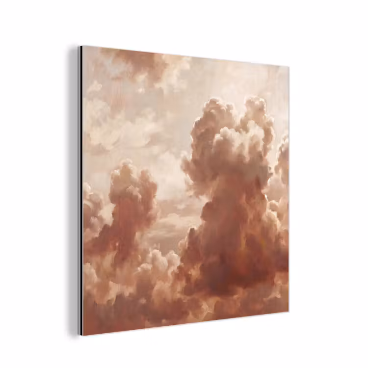 Wolken - Lucht - Natuur - Modern - Bruin aluminium wit klein -3d