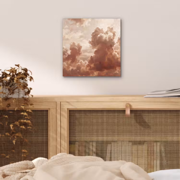 Wolken - Lucht - Natuur - Modern - Bruin aluminium wit klein -sfeer3