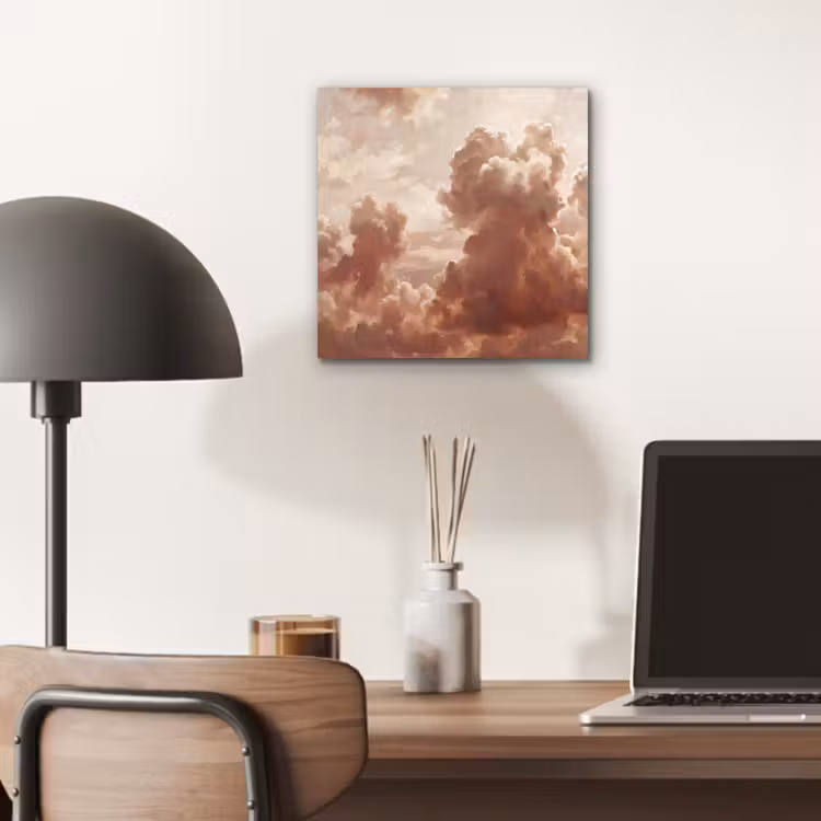 Wolken - Lucht - Natuur - Modern - Bruin aluminium wit klein -sfeer5
