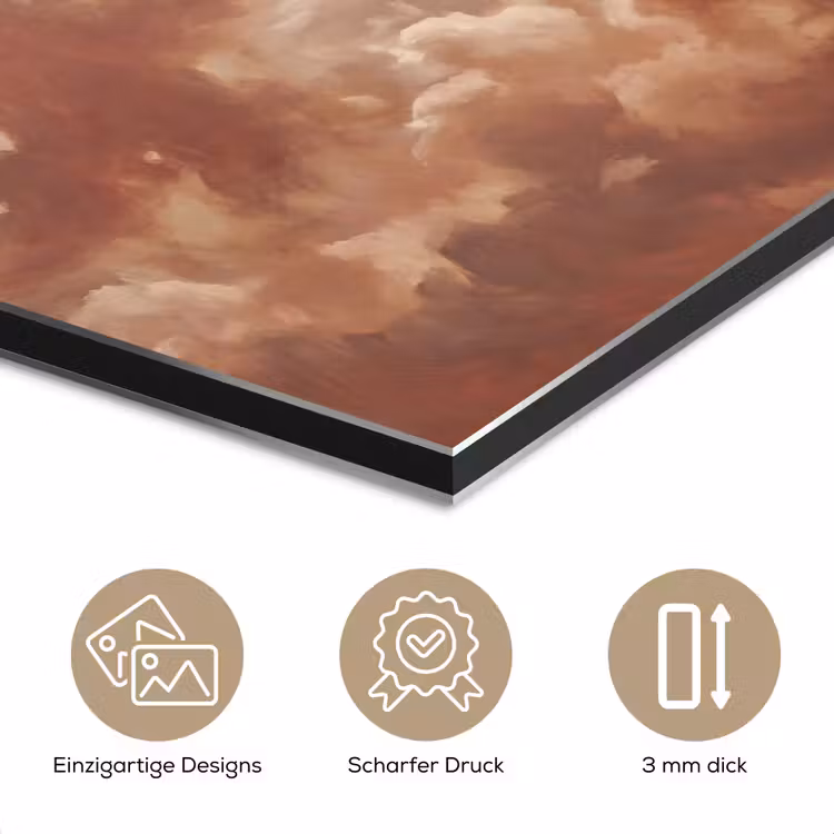 Wolken - Lucht - Natuur - Modern - Bruin aluminium wit klein -closeup_DE