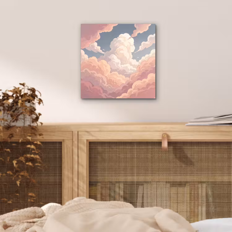Wolken - Lucht - Natuur - Pastel - Roze aluminium wit klein -sfeer3