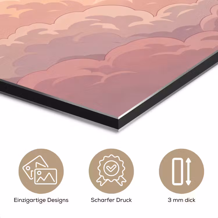 Wolken - Lucht - Natuur - Pastel - Roze aluminium wit klein -closeup_DE