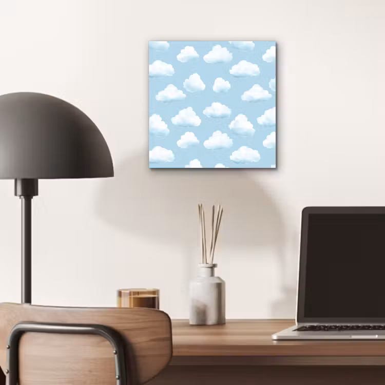 Wolken - Illustratie - Blauw aluminium wit klein 46 -sfeer5