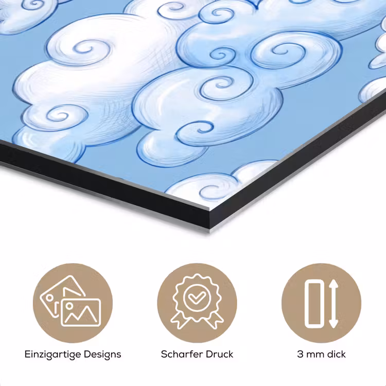 Wolken - Patroon - Hemel - Illustratie - Wit aluminium wit klein -closeup_DE