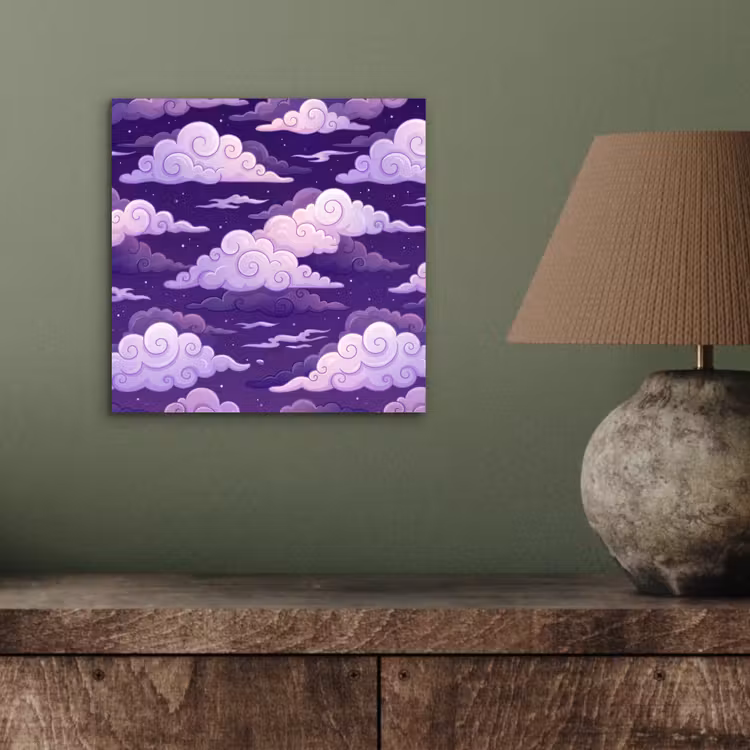 Wolken - Nacht - Natuur - Abstract - Paars aluminium wit klein -sfeer2