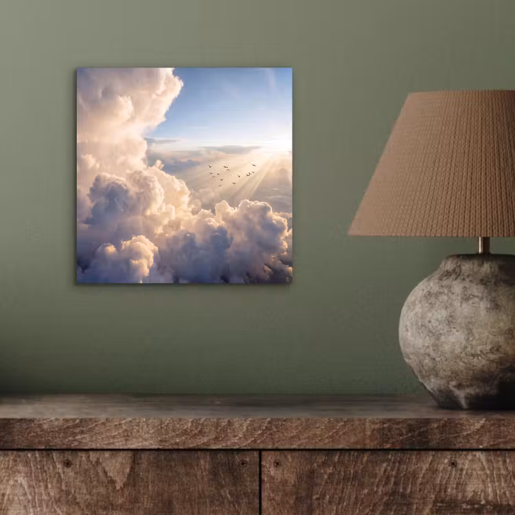 Wolken - Zonnestralen - Natuur - Wit aluminium wit klein -sfeer2