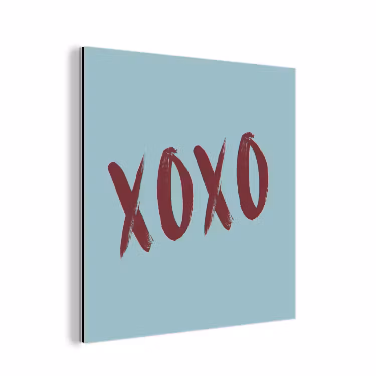 XOXO - Blauw - Rood aluminium wit klein -3d