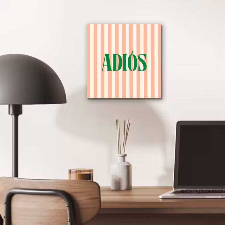 Zachtroze - Groen - Strepen - Adiós aluminium wit klein -sfeer5