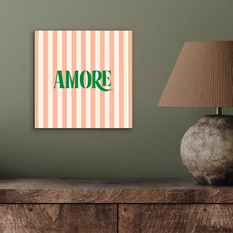 Zachtroze - Groen- Strepen - Amore aluminium wit klein -sfeer2