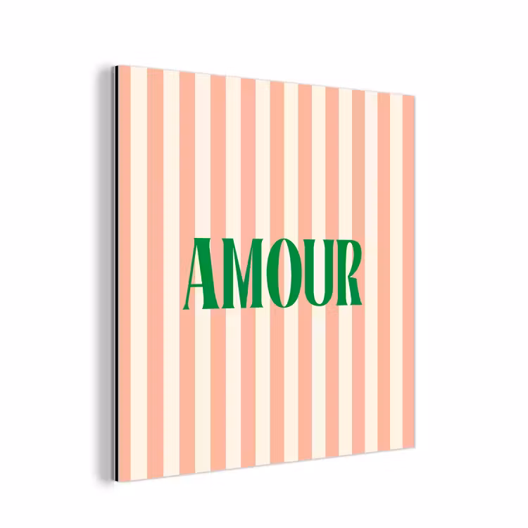 Zachtroze - Groen - Strepen - Amour aluminium wit klein -3d