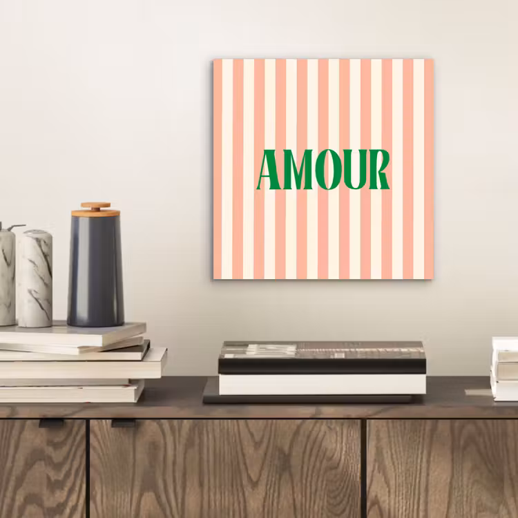 Zachtroze - Groen - Strepen - Amour aluminium wit klein -sfeer1