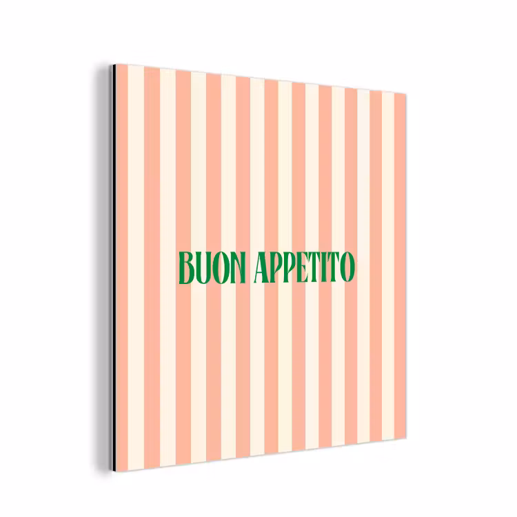Zachtroze - Groen - Strepen - Buon Appetito aluminium wit klein -3d