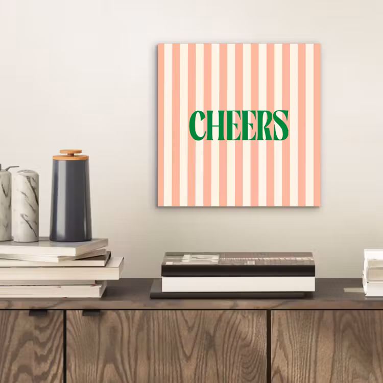 Zachtroze - Groen - Strepen - Cheers aluminium wit klein -sfeer1