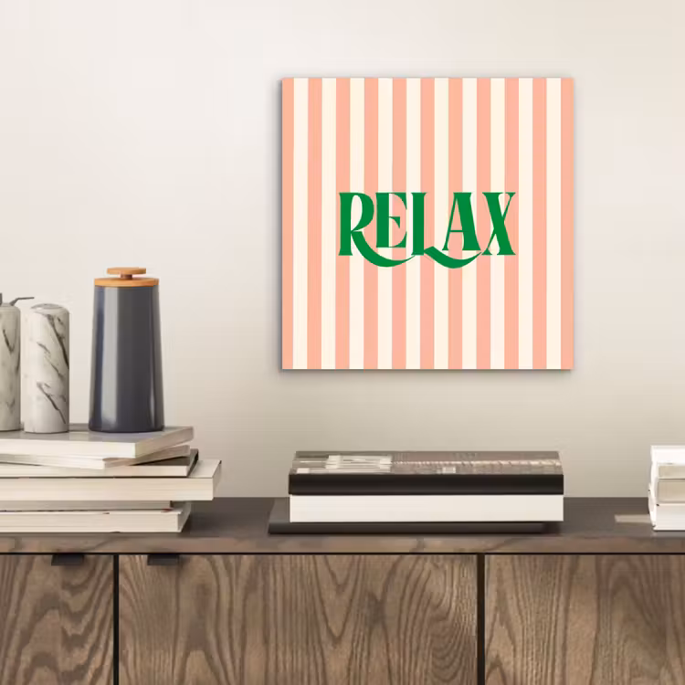Zachtroze - Groen - Strepen - Relax aluminium wit klein -sfeer1