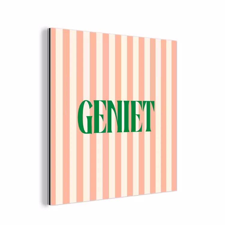 Zachtroze - Groen - Strepen - Geniet aluminium wit klein -3d