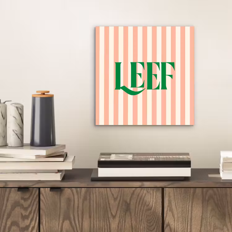 Zachtroze - Groen - Strepen - Leef aluminium wit klein -sfeer1